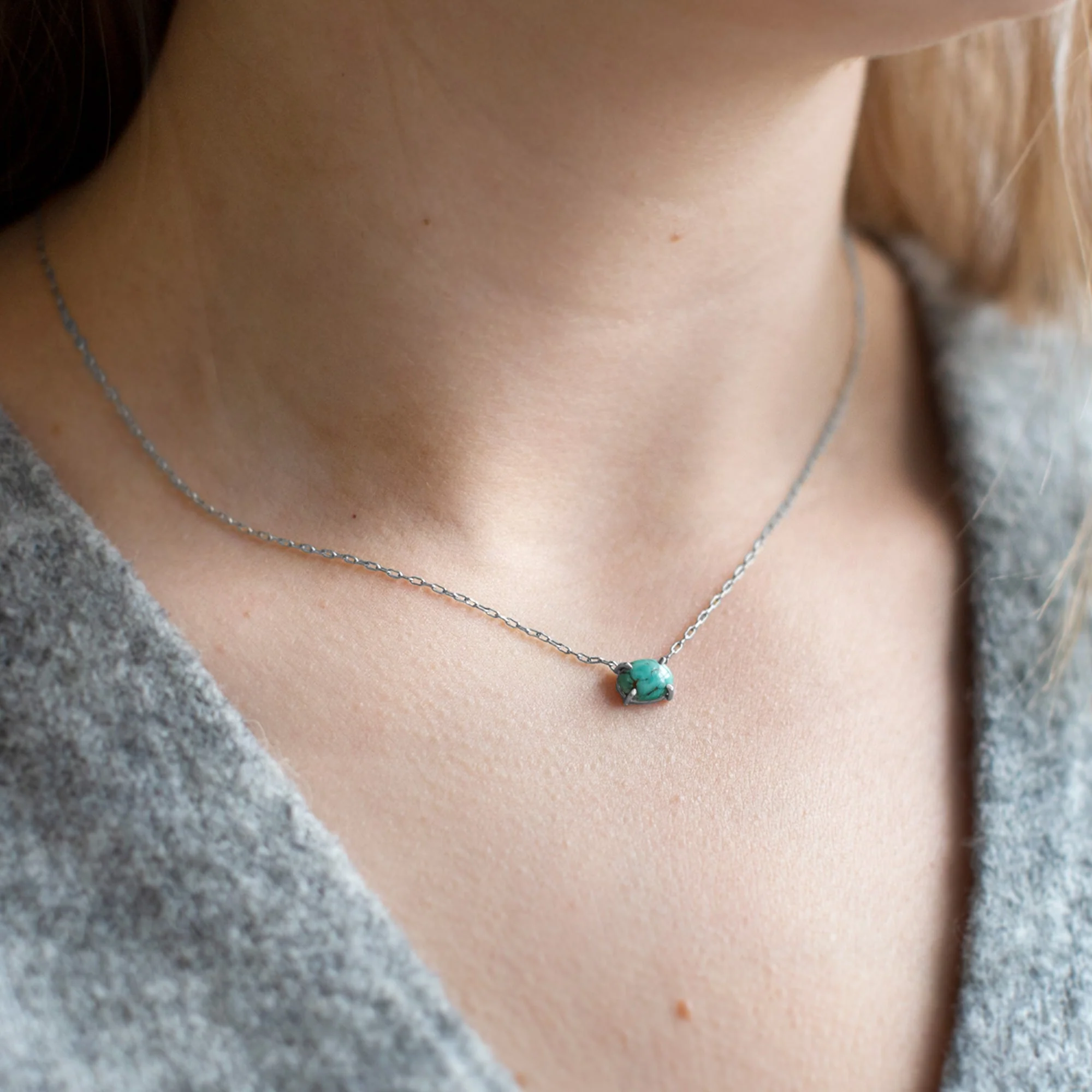 The Turquoise Necklace | Yellow, Rose or Sterling Silver - Image 2