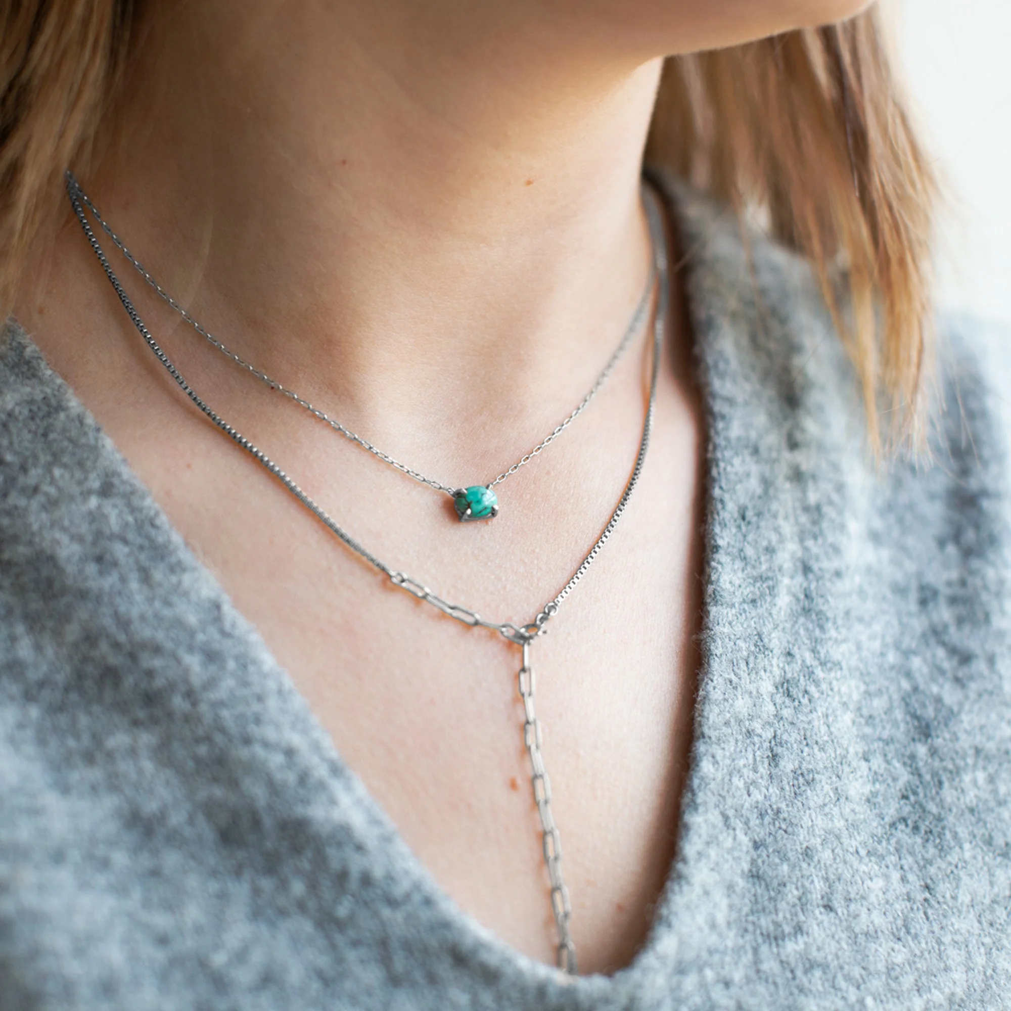 The Turquoise Necklace | Yellow, Rose or Sterling Silver - Image 3