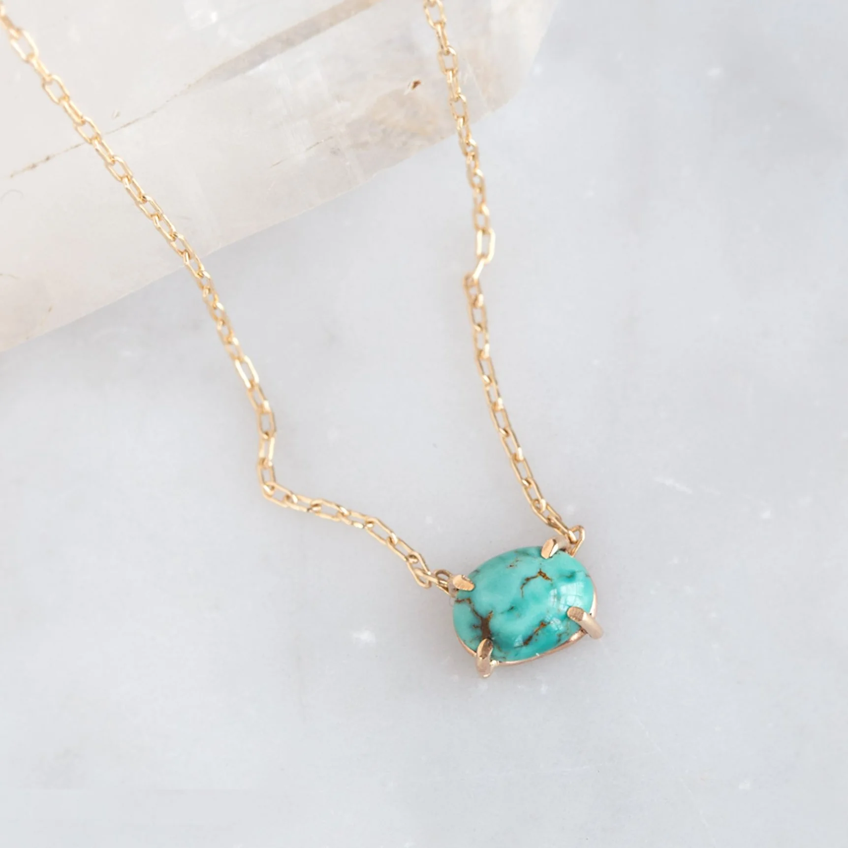 The Turquoise Necklace | Yellow, Rose or Sterling Silver - Image 4