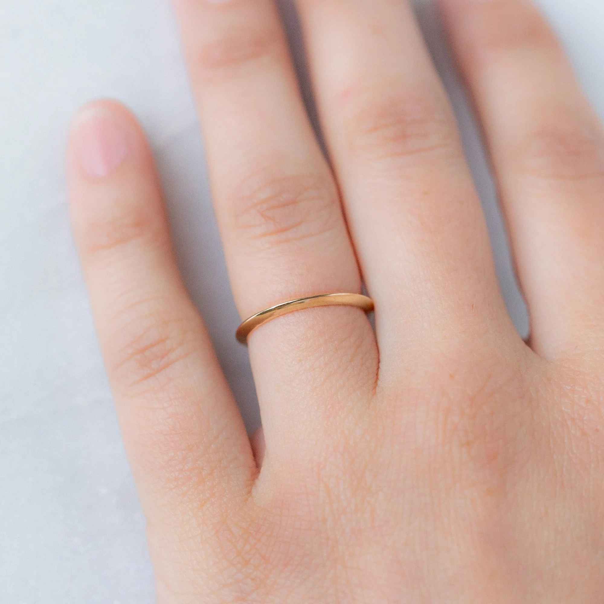 The Knife Edge Gold Stacking Band | Yellow, Rose or White Gold - Image 8