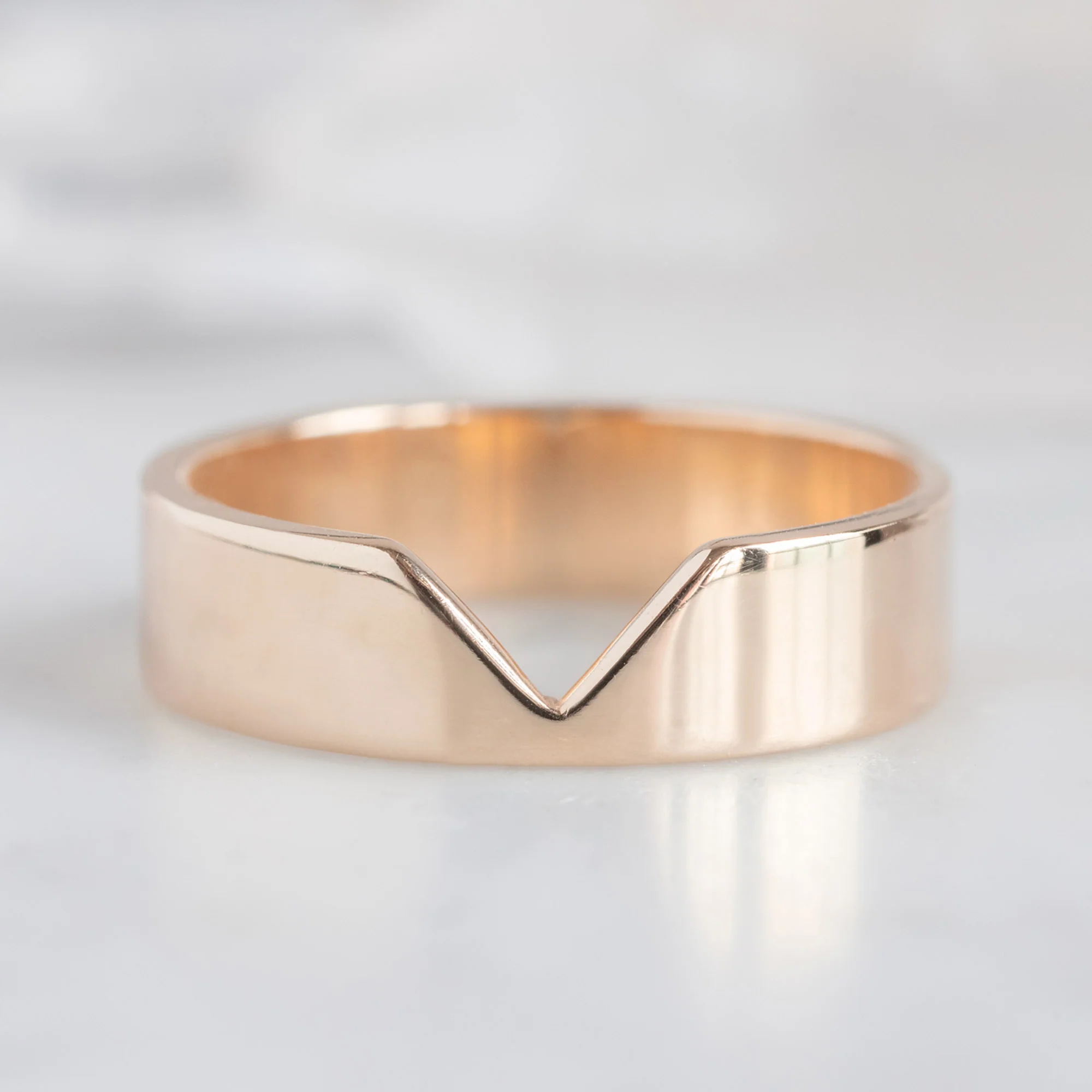 The Gold Peak Wedding Band | Yellow, Rose or White Gold