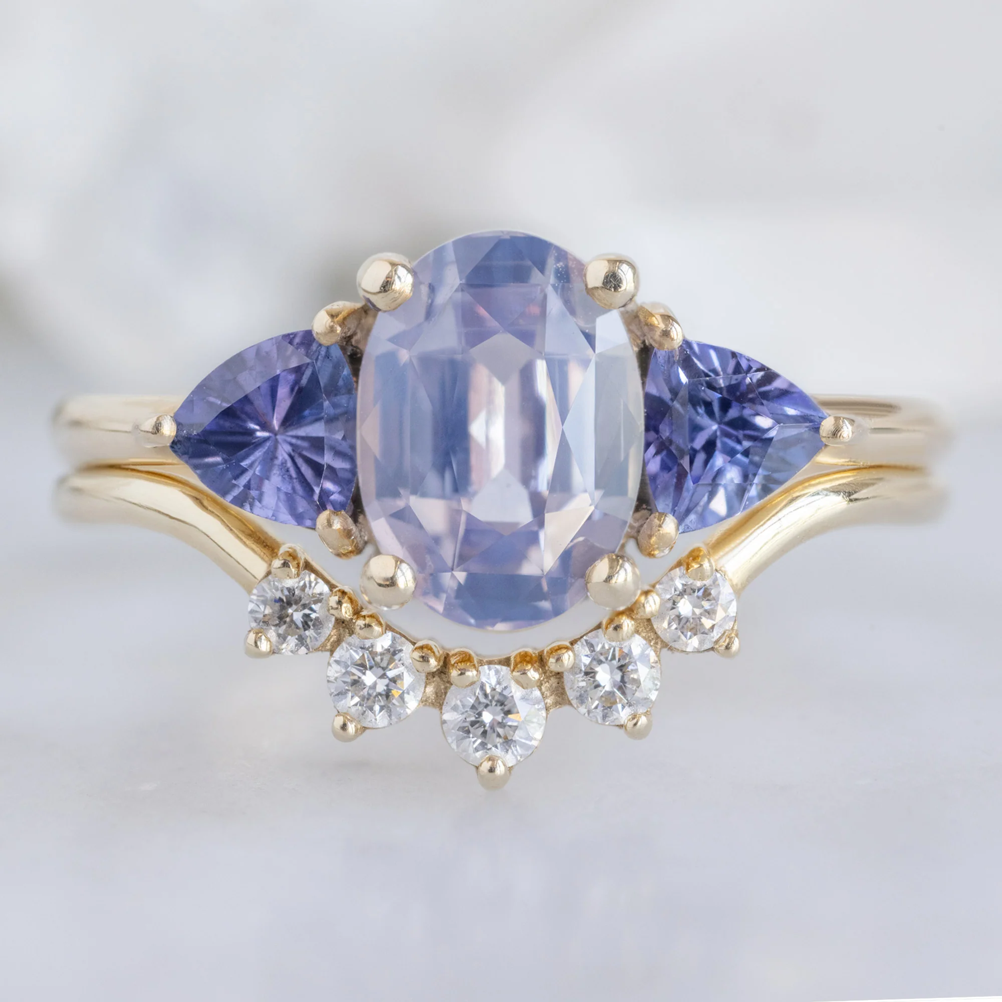 The Watercolor Jade Ring | 1.81ct Oval Lavender Sapphire in 14K Yellow Gold - Image 3