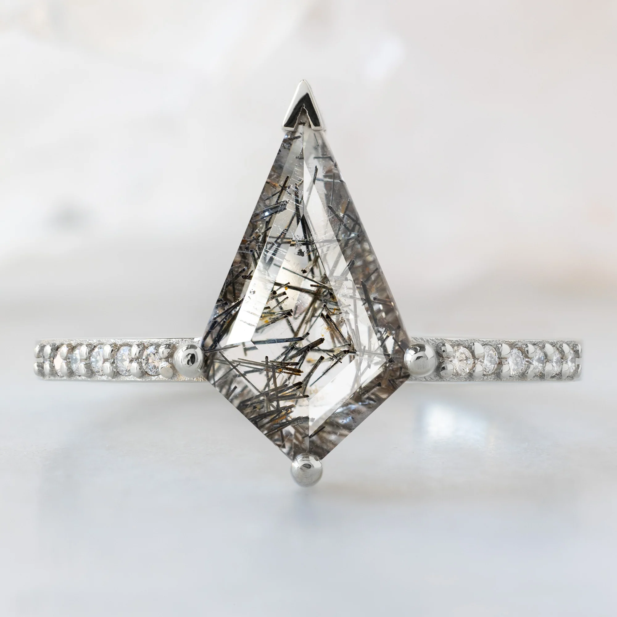 The Willow Ring | 1.15ct Kite Tourmaline in Quartz in 14K White Gold