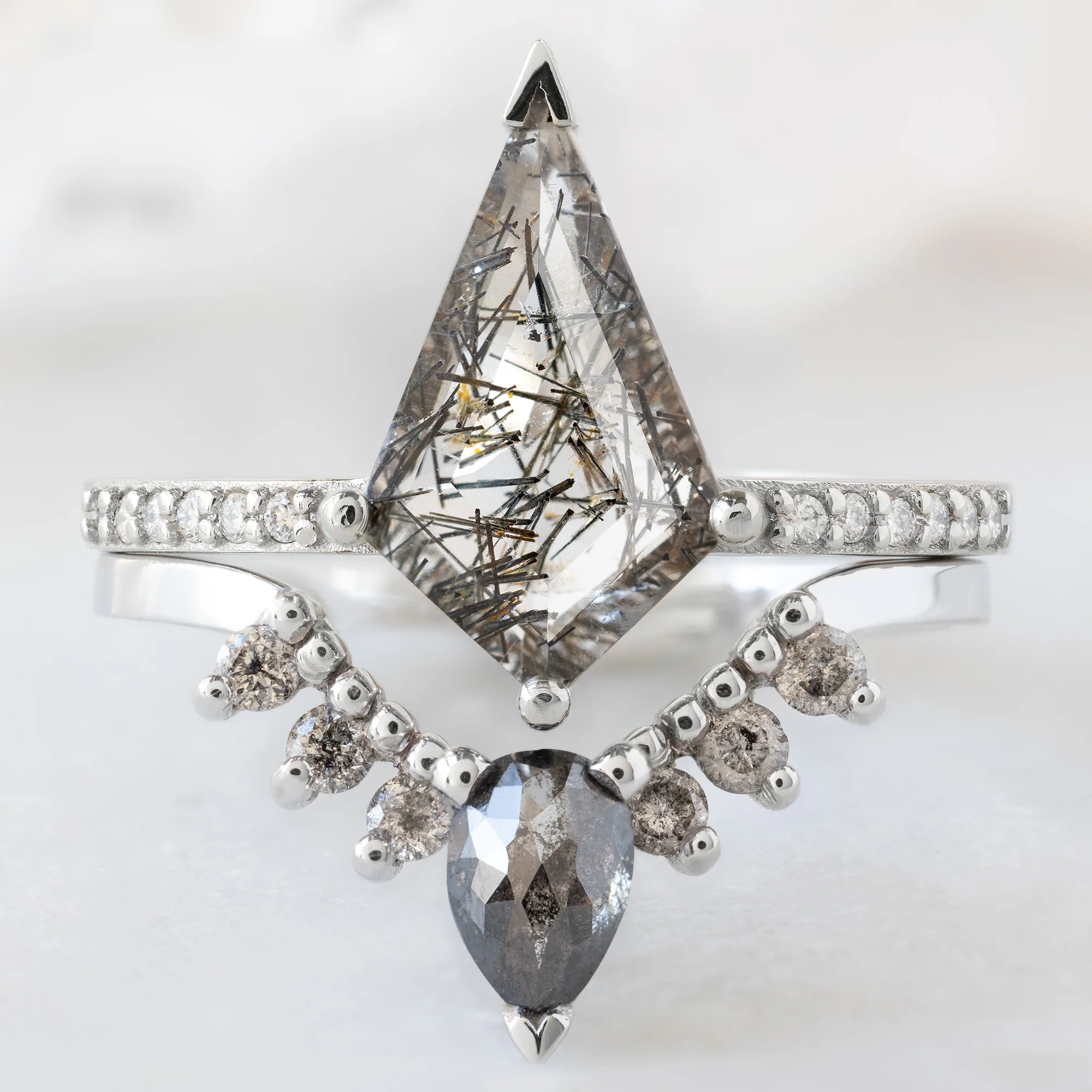 The Willow Ring | 1.15ct Kite Tourmaline in Quartz in 14K White Gold - Image 3
