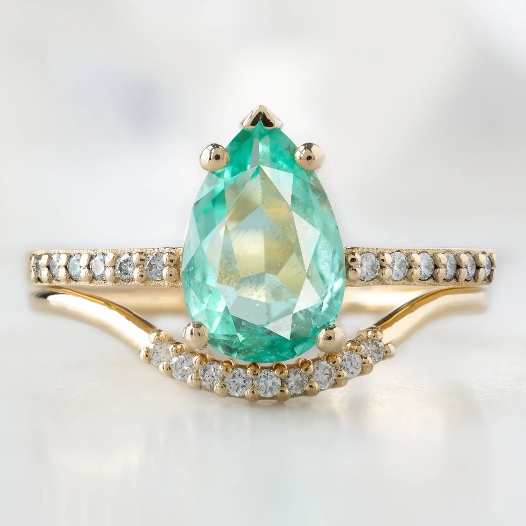 The Willow Ring | 1.15ct Pear Emerald in 14K Yellow Gold - Image 4
