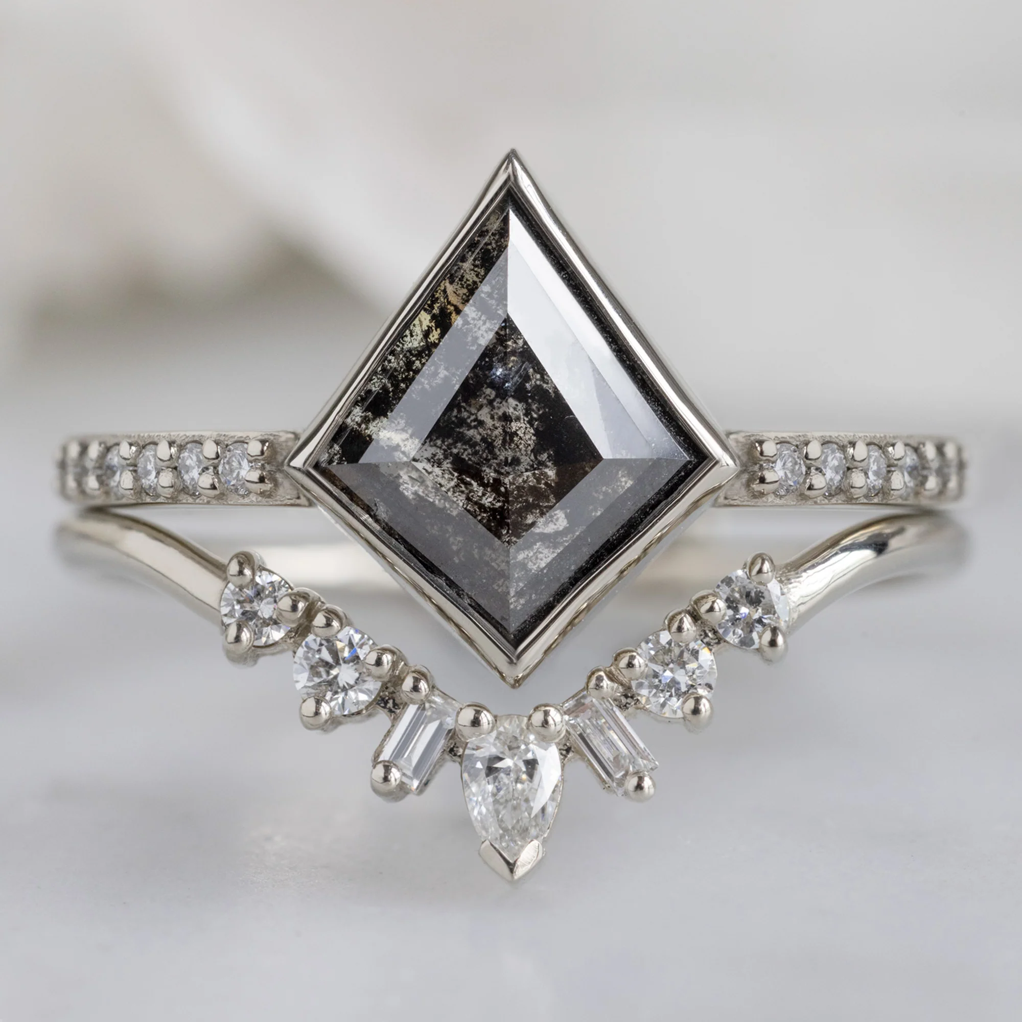 The Willow Ring | 1.19ct Kite Black Diamond in 14K White Gold - Image 4