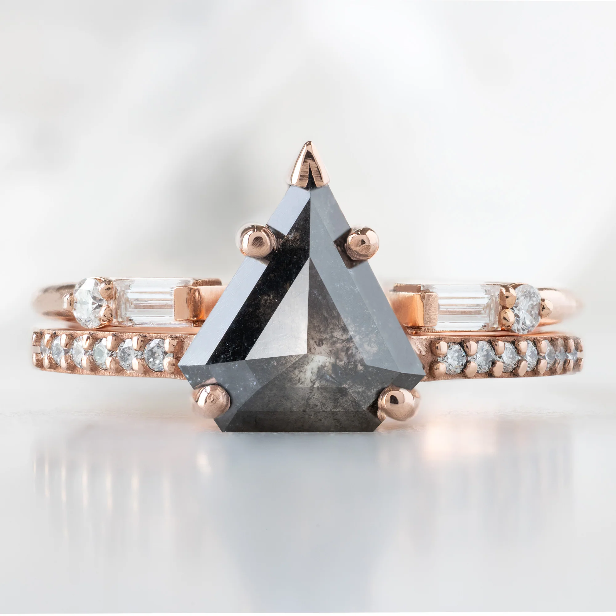 The Willow Ring | 1.19ct Shield Black Diamond in 14K Rose Gold - Image 3
