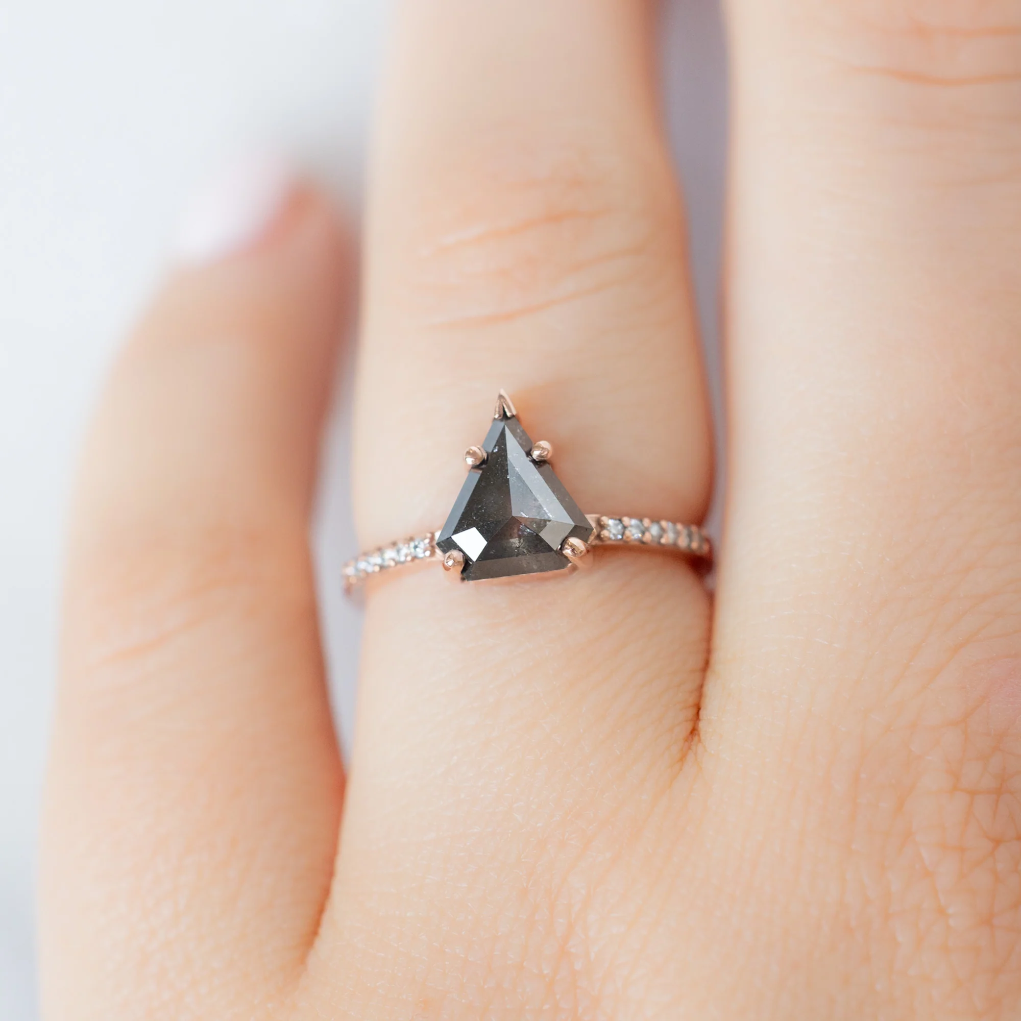 The Willow Ring | 1.19ct Shield Black Diamond in 14K Rose Gold - Image 4