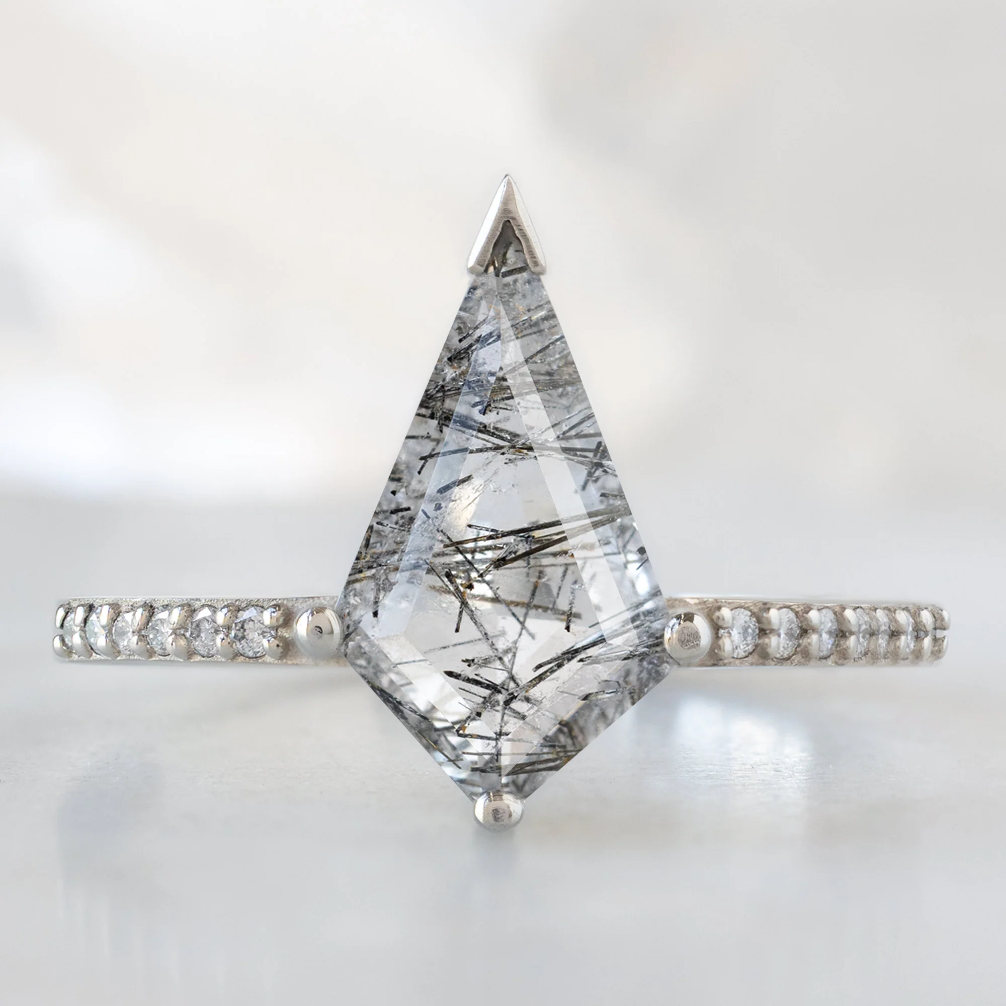 The Willow Ring | 1.53ct Kite Tourmaline in Quartz in 14K White Gold