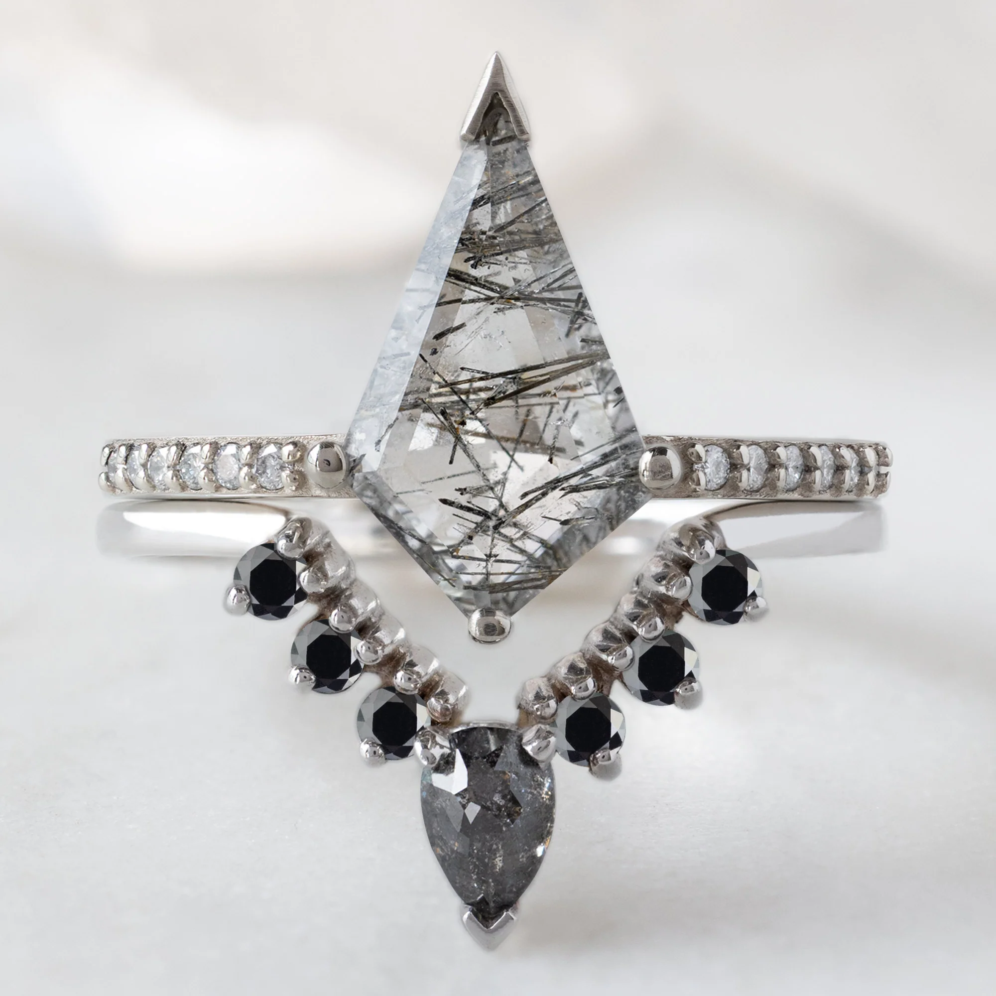 The Willow Ring | 1.53ct Kite Tourmaline in Quartz in 14K White Gold - Image 3