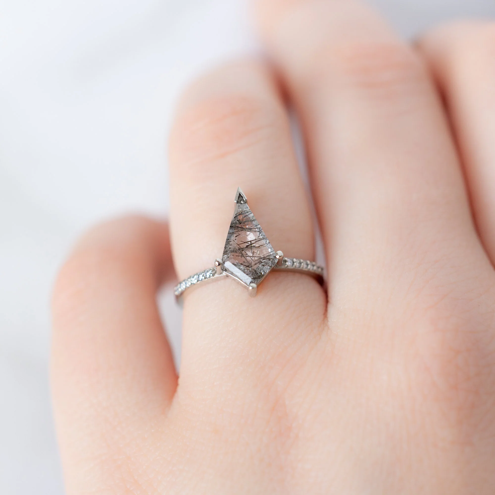 The Willow Ring | 1.53ct Kite Tourmaline in Quartz in 14K White Gold - Image 5