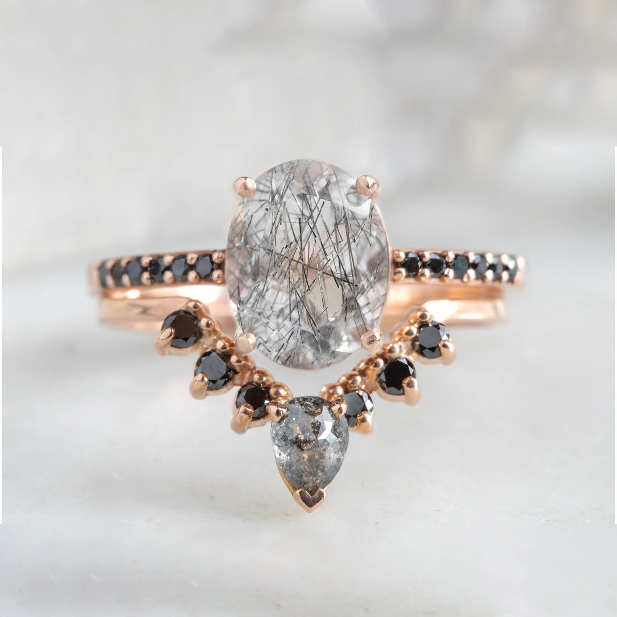 The Willow Ring | 1.62ct Oval Tourmaline in Quartz in 14K Rose Gold - Image 3