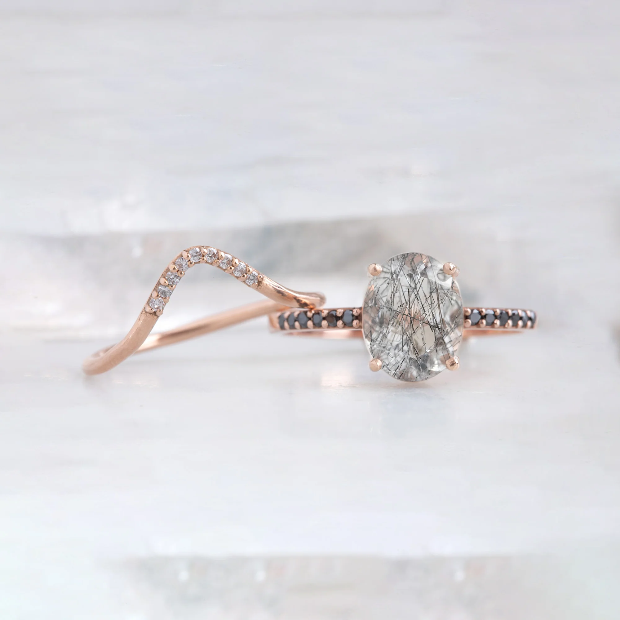 The Willow Ring | 1.62ct Oval Tourmaline in Quartz in 14K Rose Gold - Image 4
