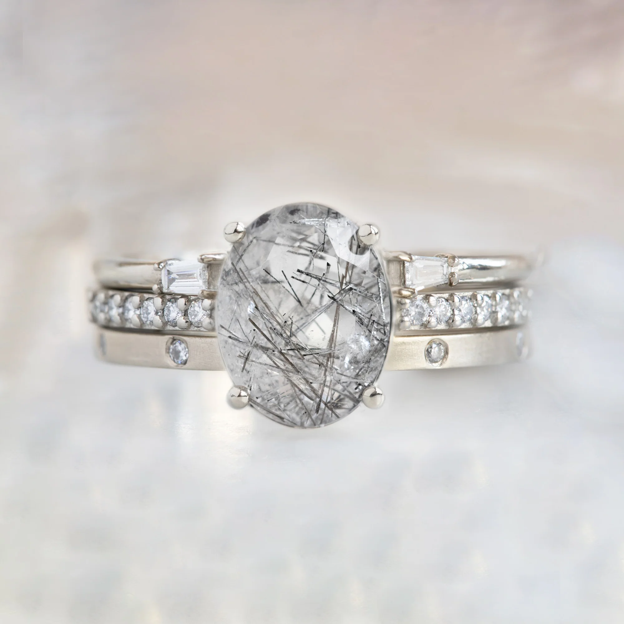 The Willow Ring | 1.82ct Oval Tourmaline in Quartz in 14K White Gold - Image 4
