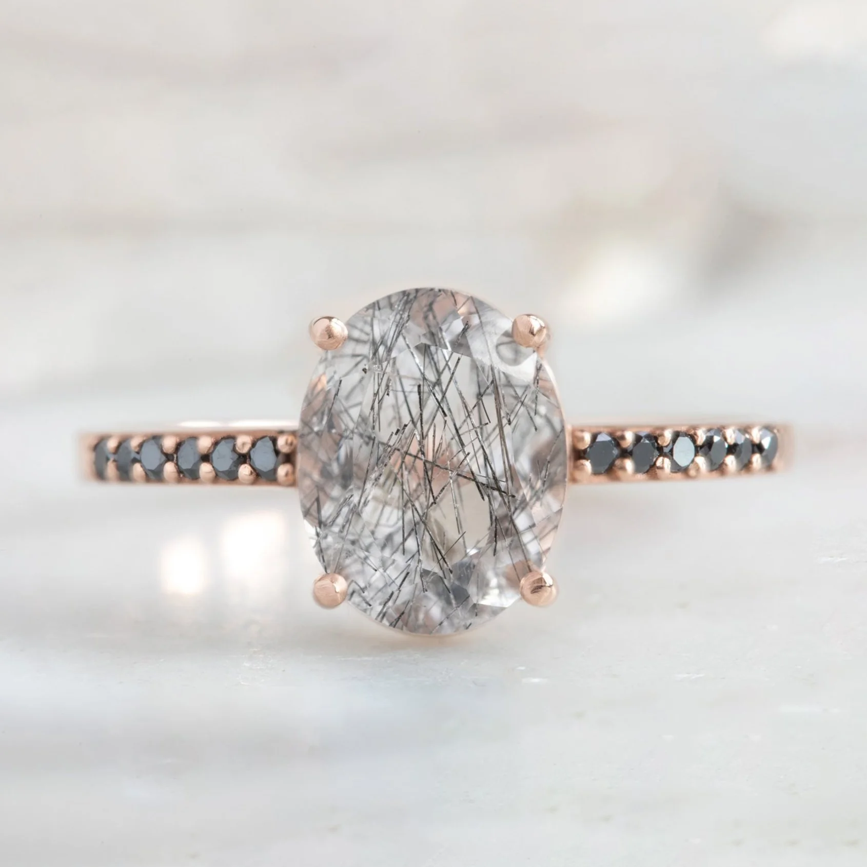 Design Your Own Custom | Tourmaline in Quartz Engagement Ring - Image 4