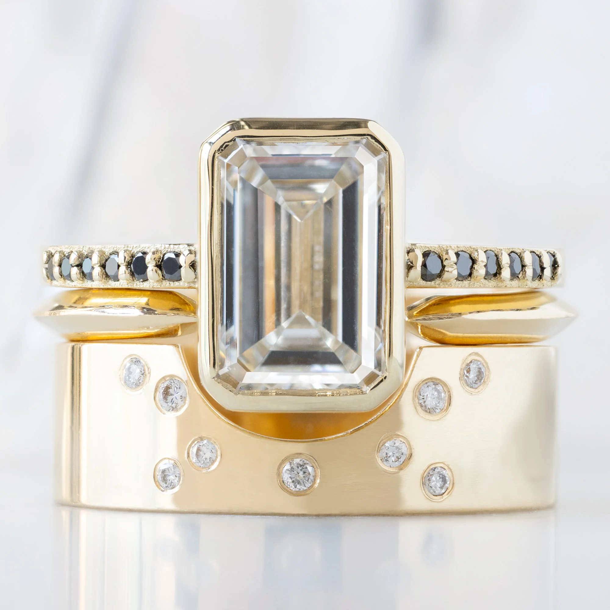 The Willow Ring | 2.50ct Lab Grown Emerald Cut White Diamond in 14K Yellow Gold - Image 2