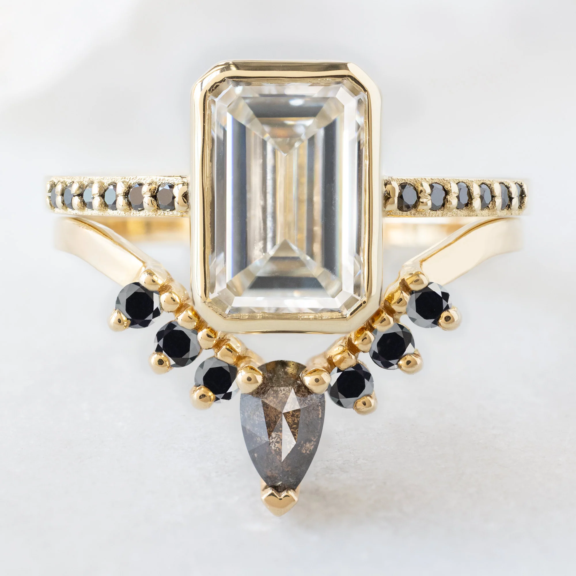 The Willow Ring | 2.50ct Lab Grown Emerald Cut White Diamond in 14K Yellow Gold - Image 3