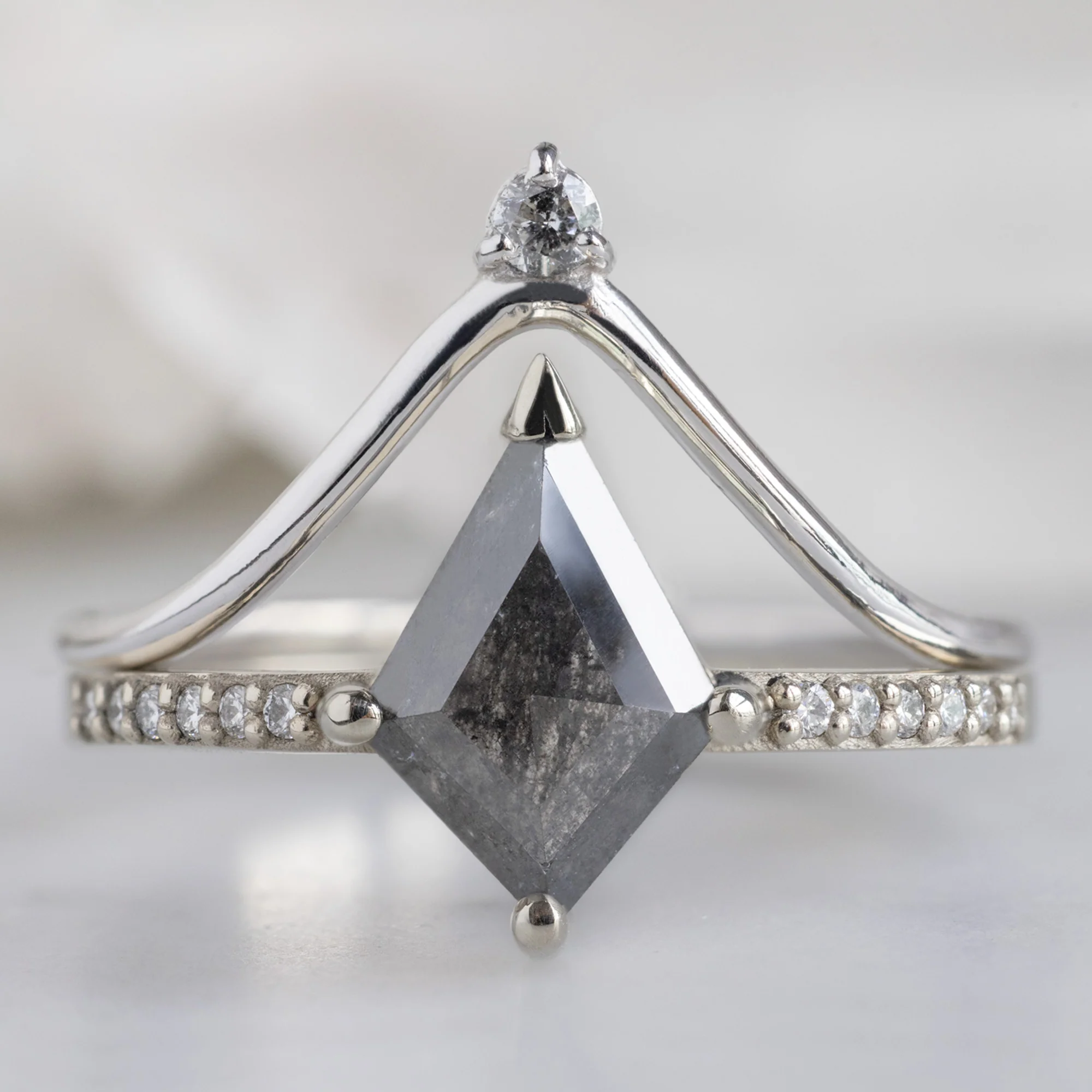 The Willow Ring | Build Your Own Kite Salt and Pepper Diamond Engagement Ring - Image 10