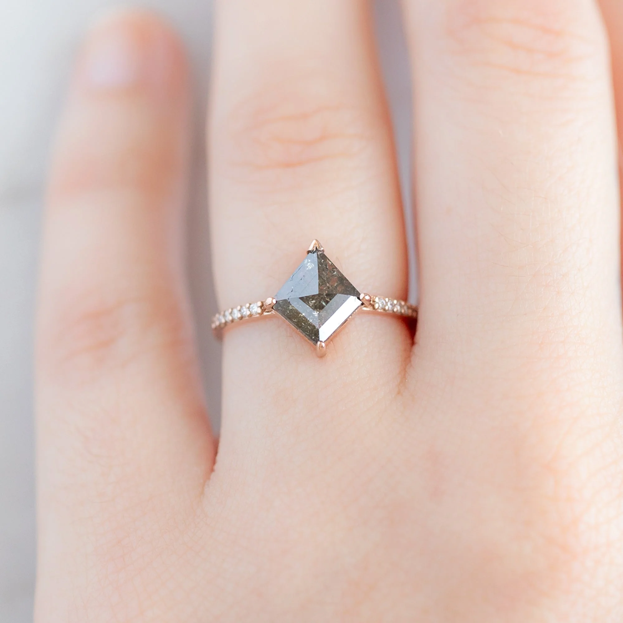 The Willow Ring | Build Your Own Kite Salt and Pepper Diamond Engagement Ring - Image 12