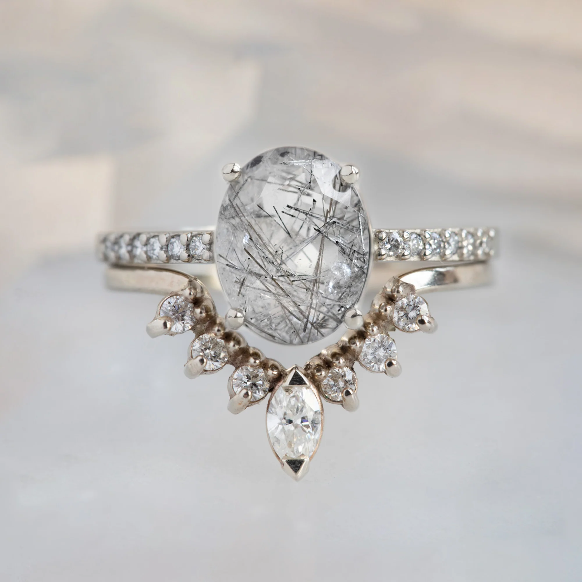The Willow Ring | Build Your Own Oval Tourmaline in Quartz Engagement Ring - Image 5