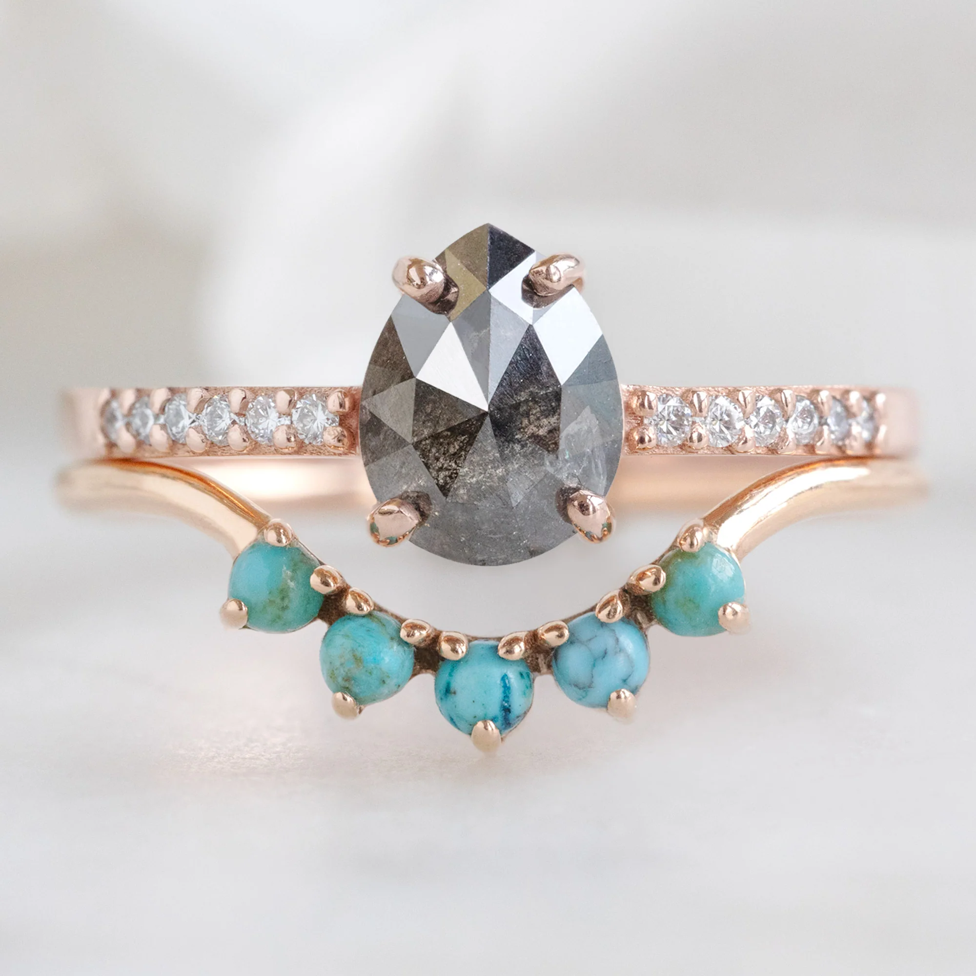 The Willow Ring | Build Your Own Pear Black Diamond Engagement Ring - Image 3