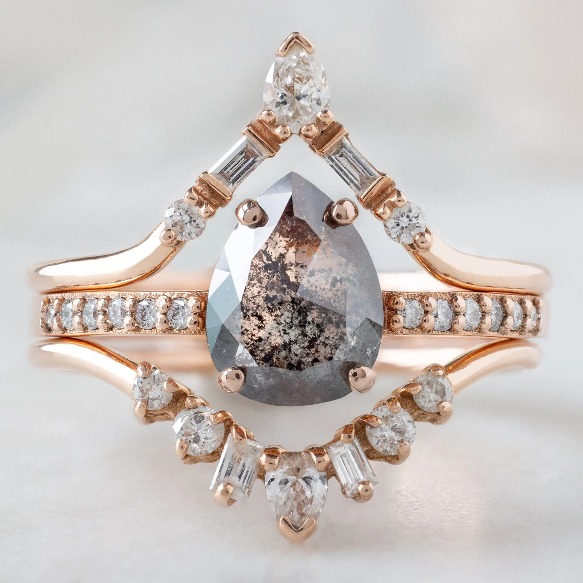 The Willow Ring | Build Your Own Pear Black Diamond Engagement Ring - Image 6
