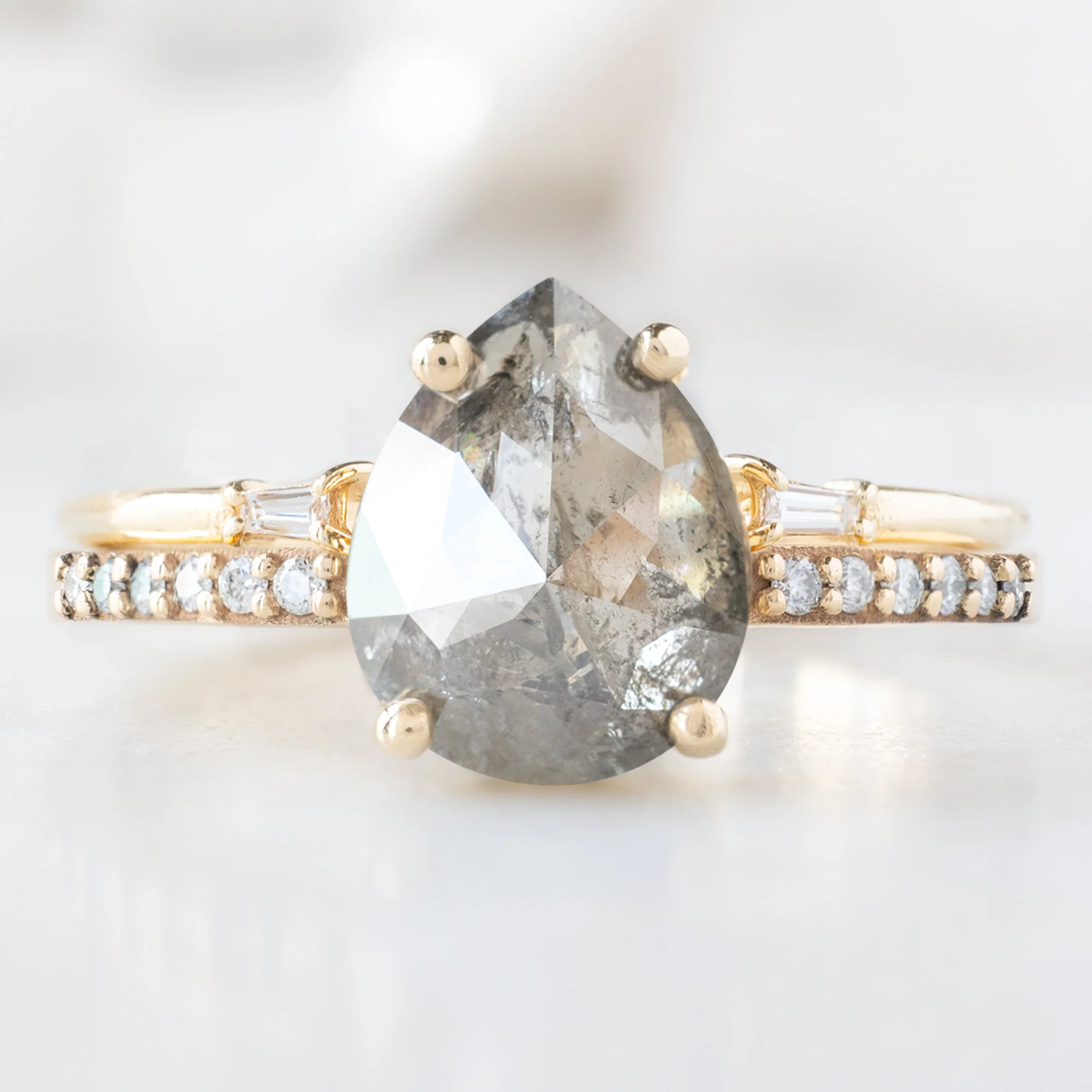 The Willow Ring | Build Your Own Pear Salt and Pepper Diamond Engagement Ring - Image 10