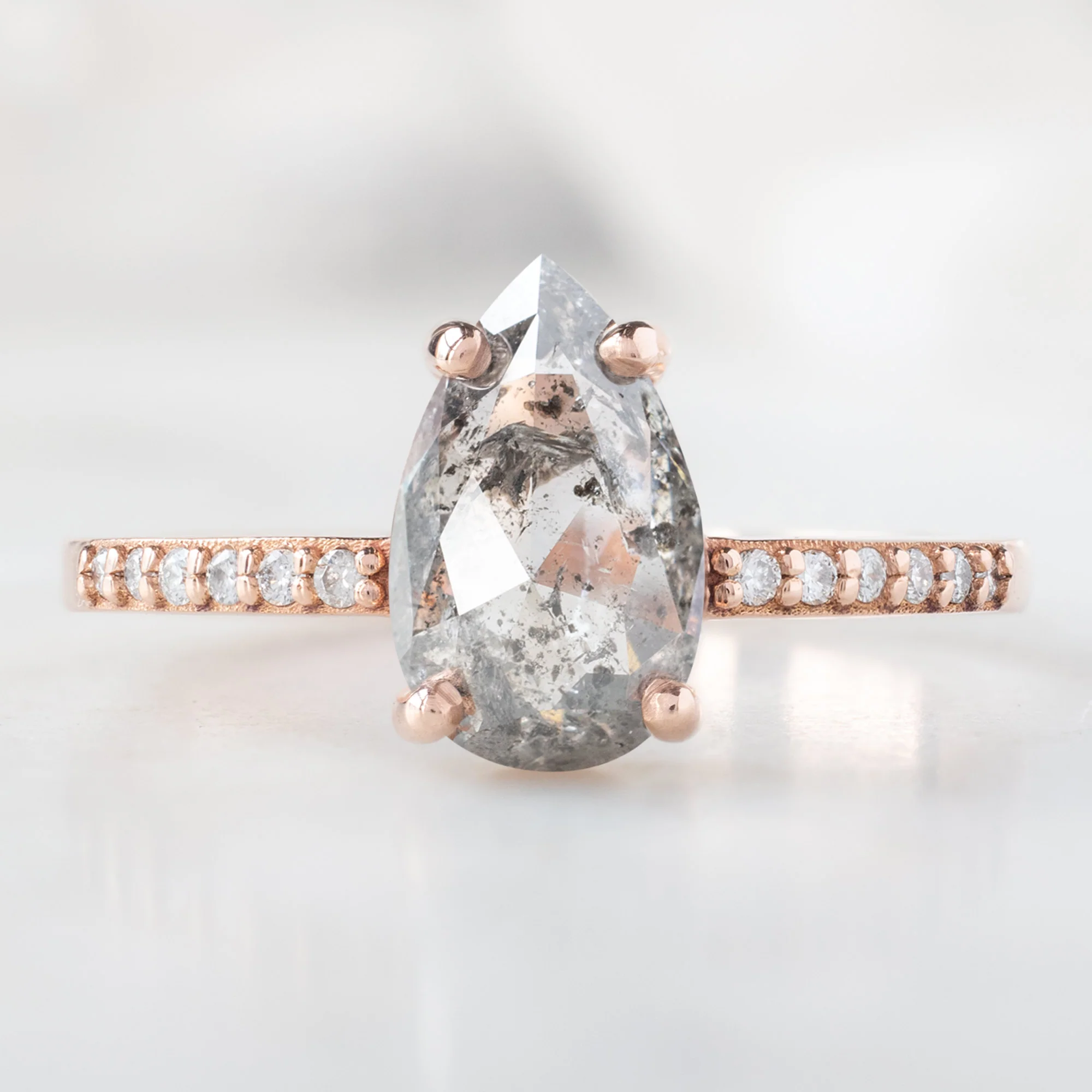 The Willow Ring | Build Your Own Pear Salt and Pepper Diamond Engagement Ring - Image 3