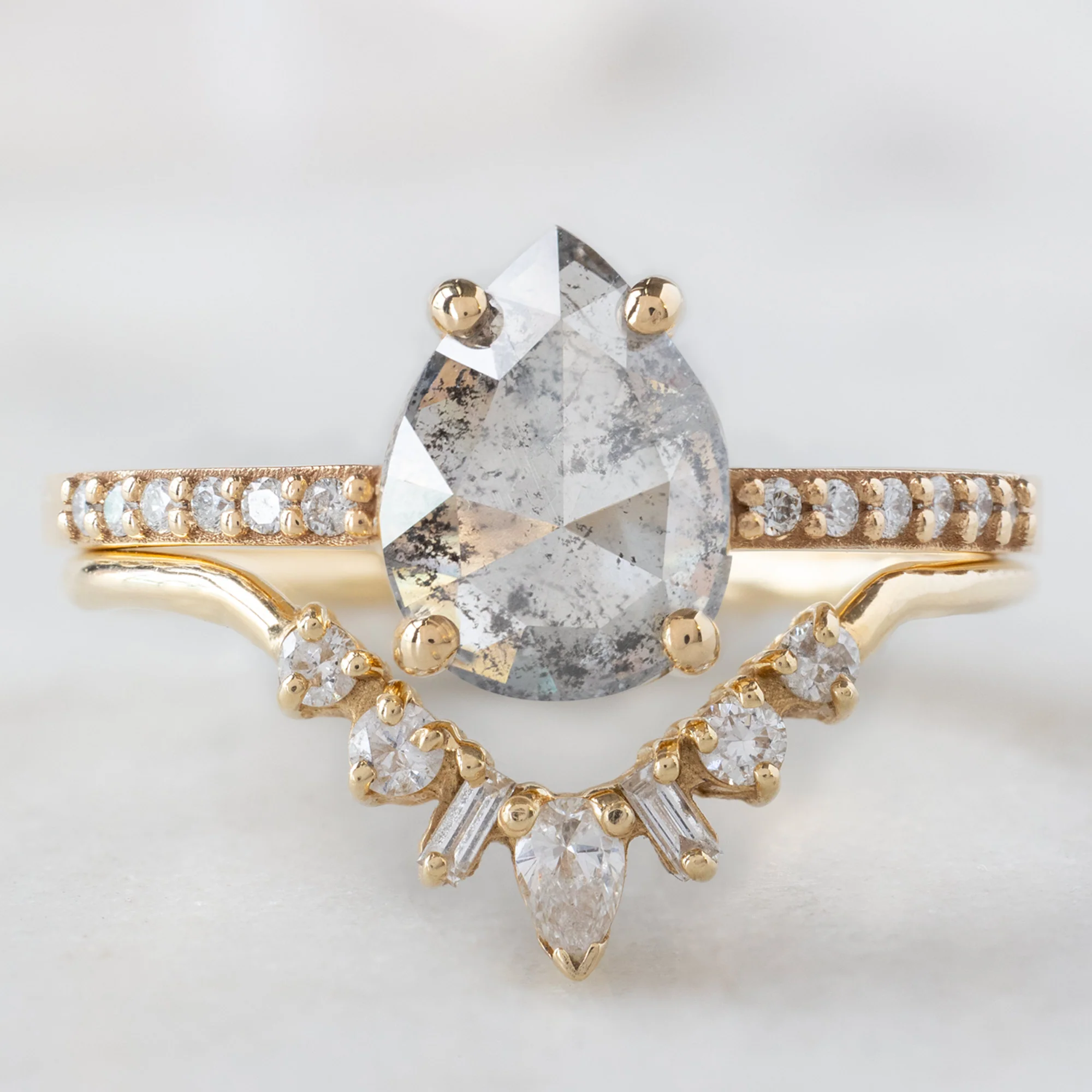 The Willow Ring | Build Your Own Pear Salt and Pepper Diamond Engagement Ring - Image 6
