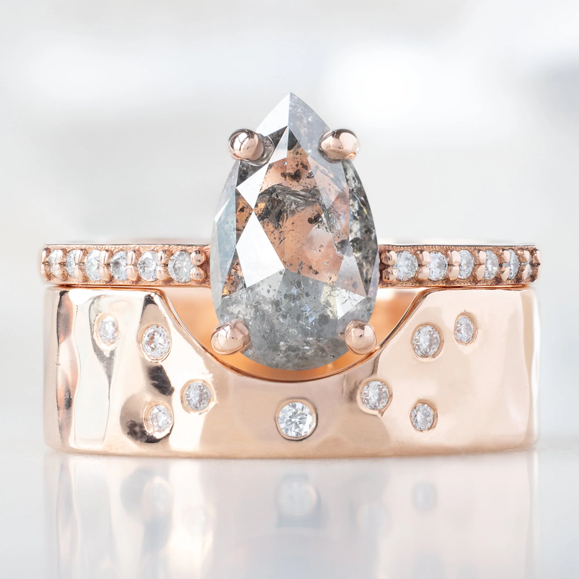 The Willow Ring | Build Your Own Pear Salt and Pepper Diamond Engagement Ring - Image 8