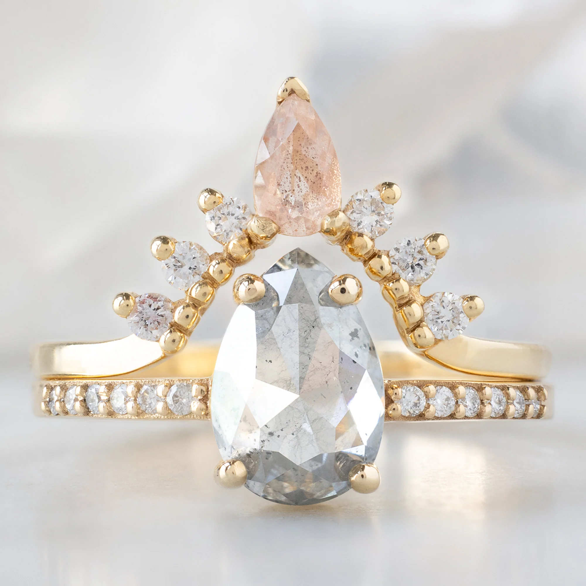 The Willow Ring | Build Your Own Pear Salt and Pepper Diamond Engagement Ring - Image 9