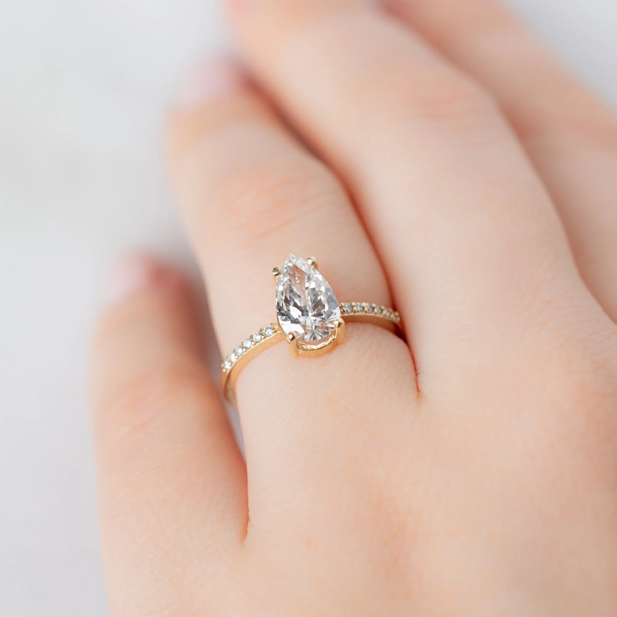 The Willow Ring | Build Your Own Pear White Diamond Engagement Ring - Image 6