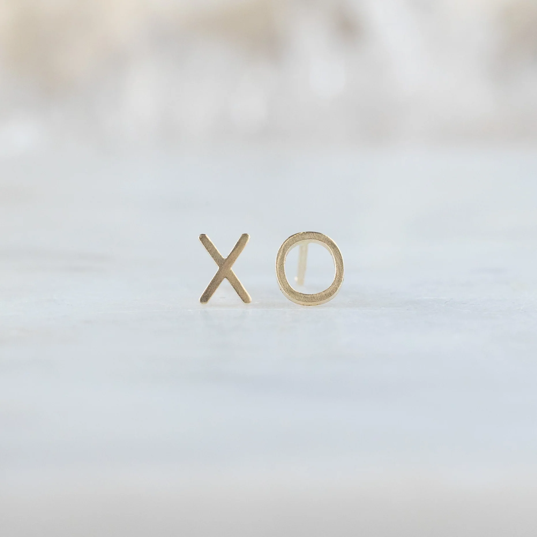The XO' Stud Earrings | Yellow, Rose, White or Sterling Silver - Image 3