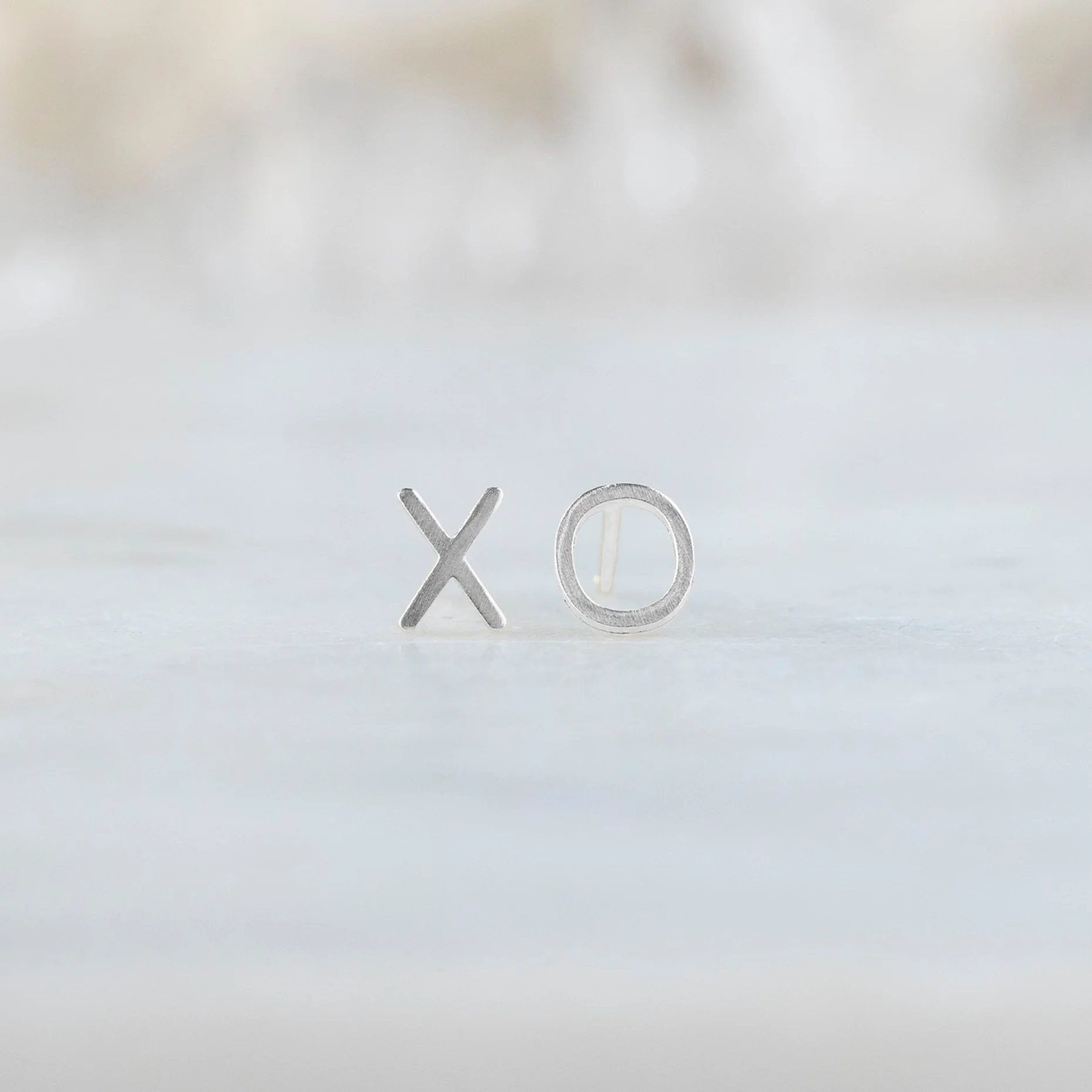 The XO' Stud Earrings | Yellow, Rose, White or Sterling Silver - Image 5