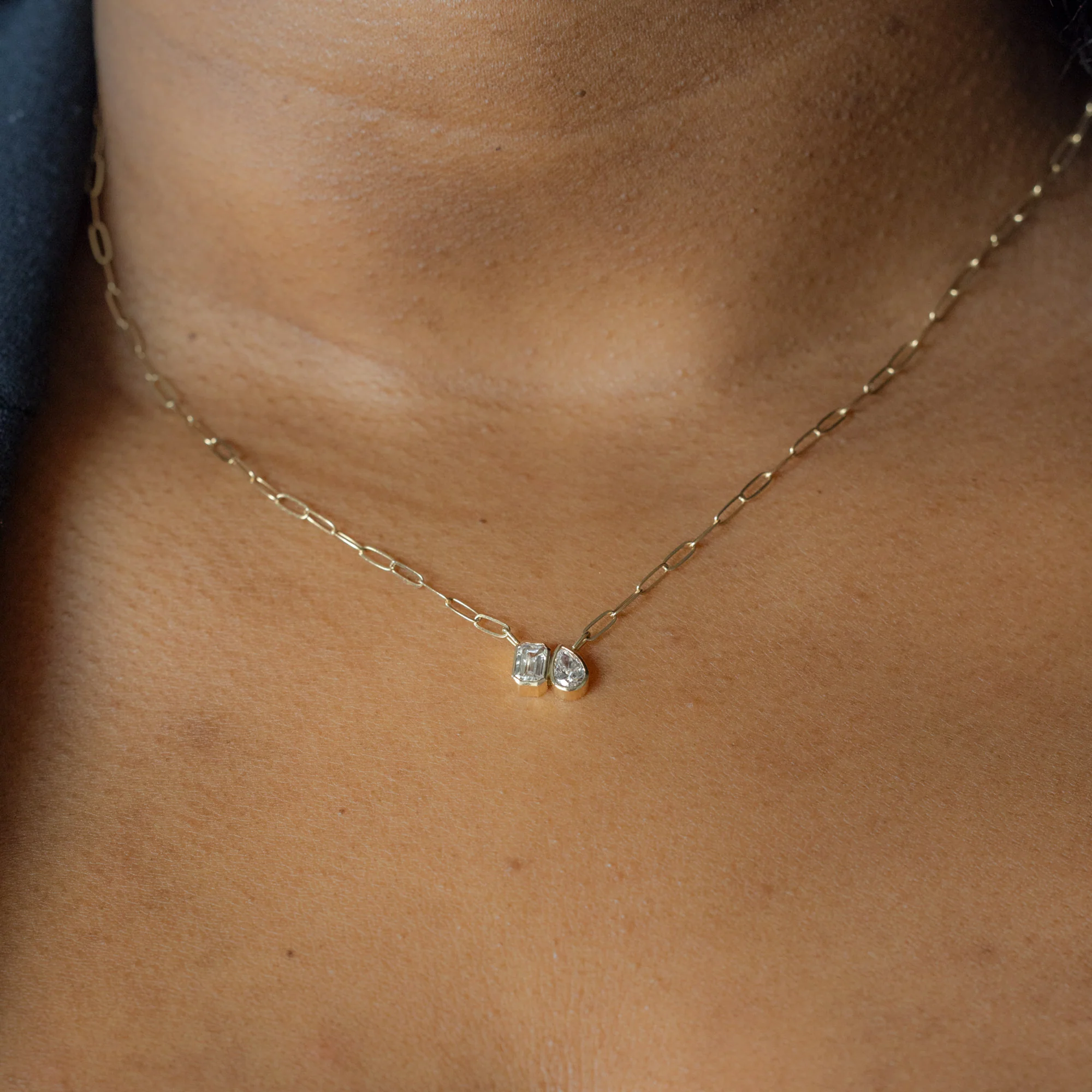 The You and Me Diamond Necklace | Yellow Gold - Image 2
