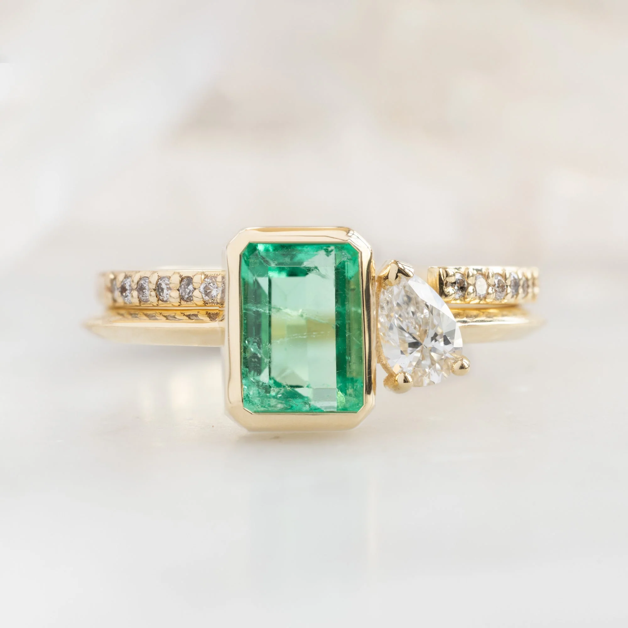The You and Me Ring | 0.99ct Emerald-Cut Emerald in 14K Yellow Gold - Image 3