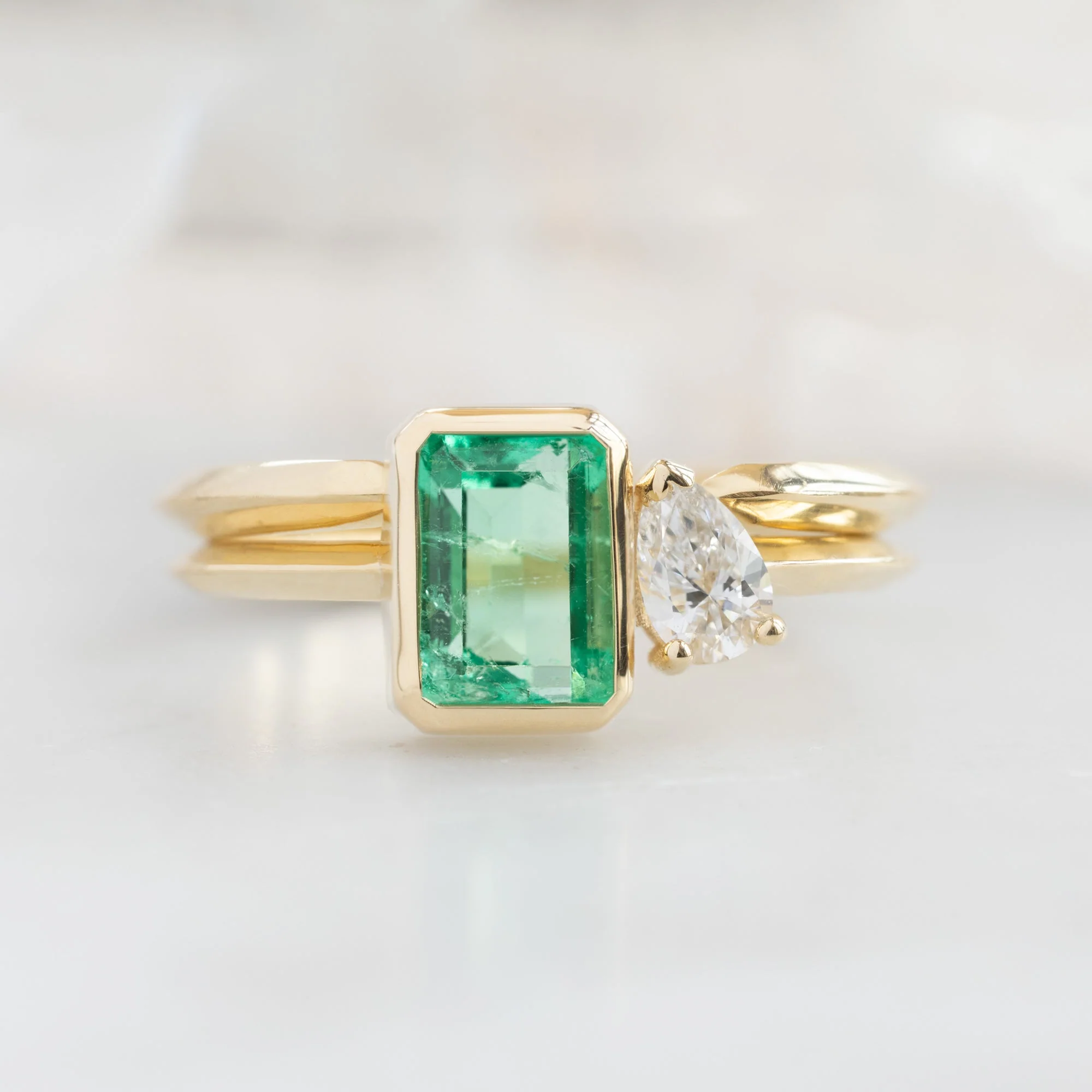 The You and Me Ring | 0.99ct Emerald-Cut Emerald in 14K Yellow Gold - Image 5
