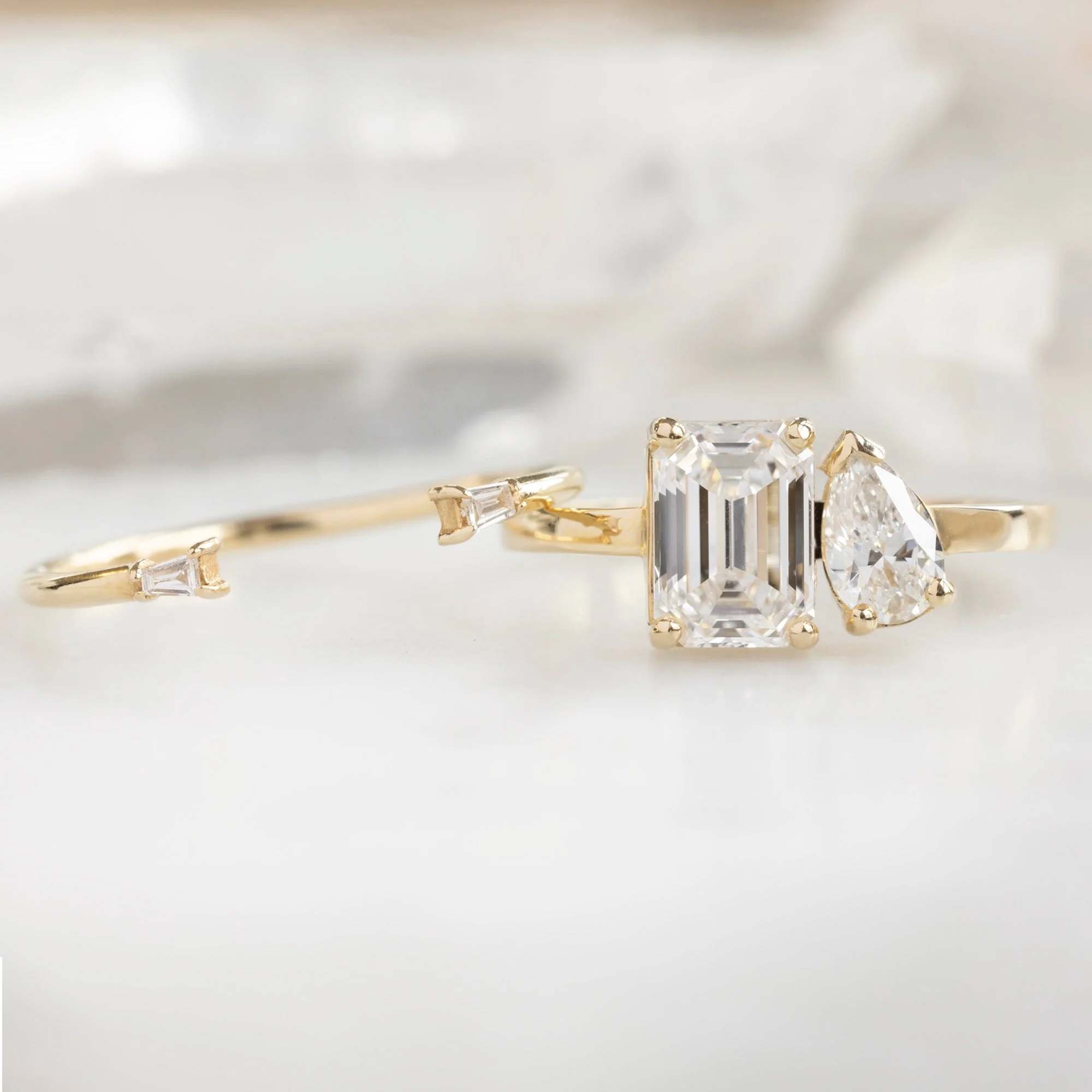 The You and Me Ring | 1.07ct Lab Grown Emerald White Diamond in 14K Yellow Gold - Image 5