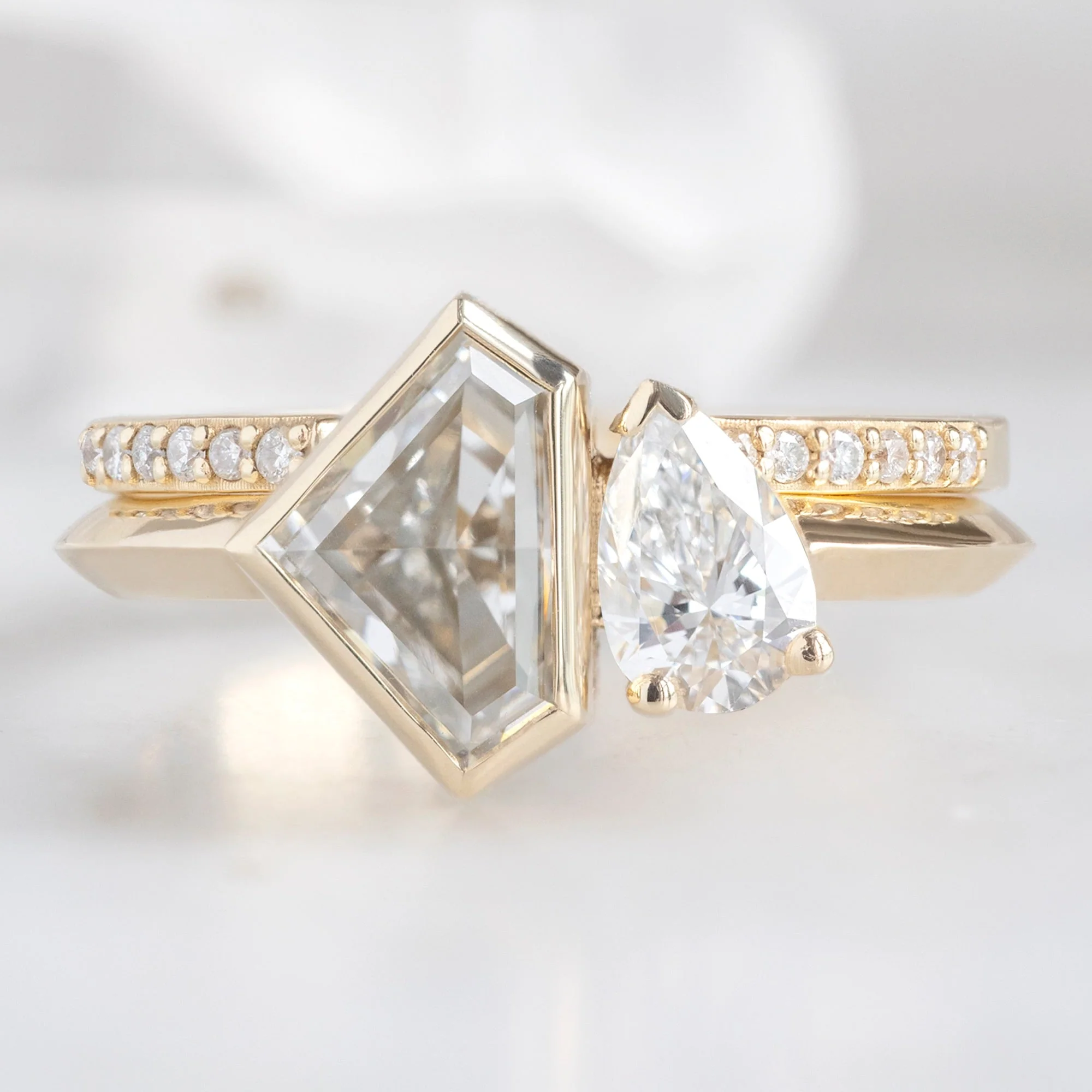 The You and Me Ring | 1.36ct Lab Grown Shield White Diamond in 14K Yellow Gold - Image 3