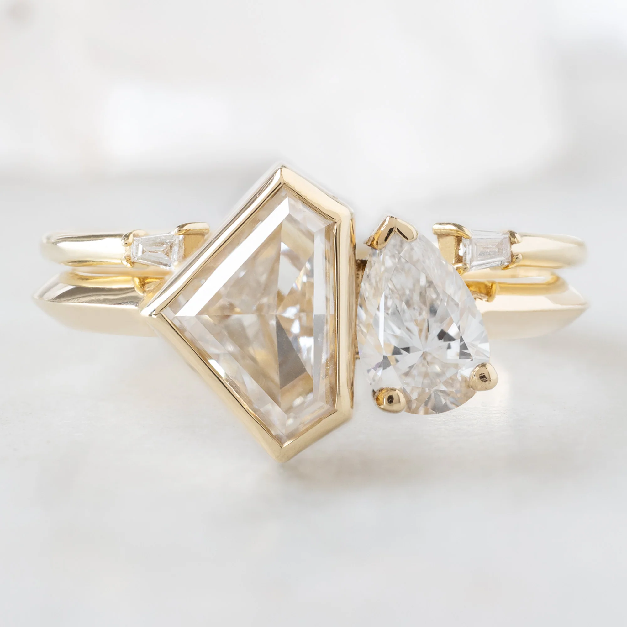 The You and Me Ring | 1.36ct Lab Grown Shield White Diamond in 14K Yellow Gold - Image 4