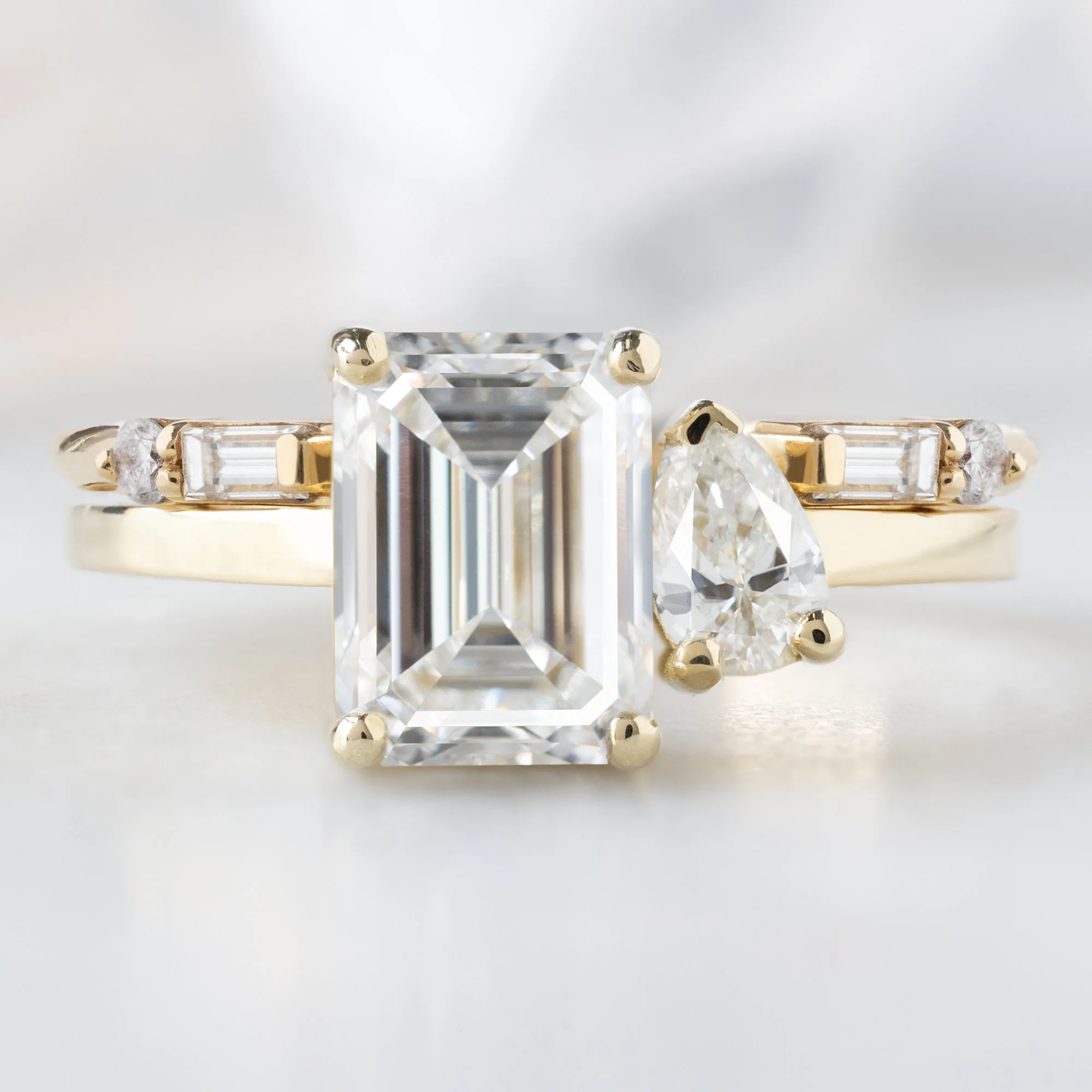 The You and Me Ring | 1.74ct Lab Grown Emerald Cut White Diamond in 14K Yellow Gold - Image 3