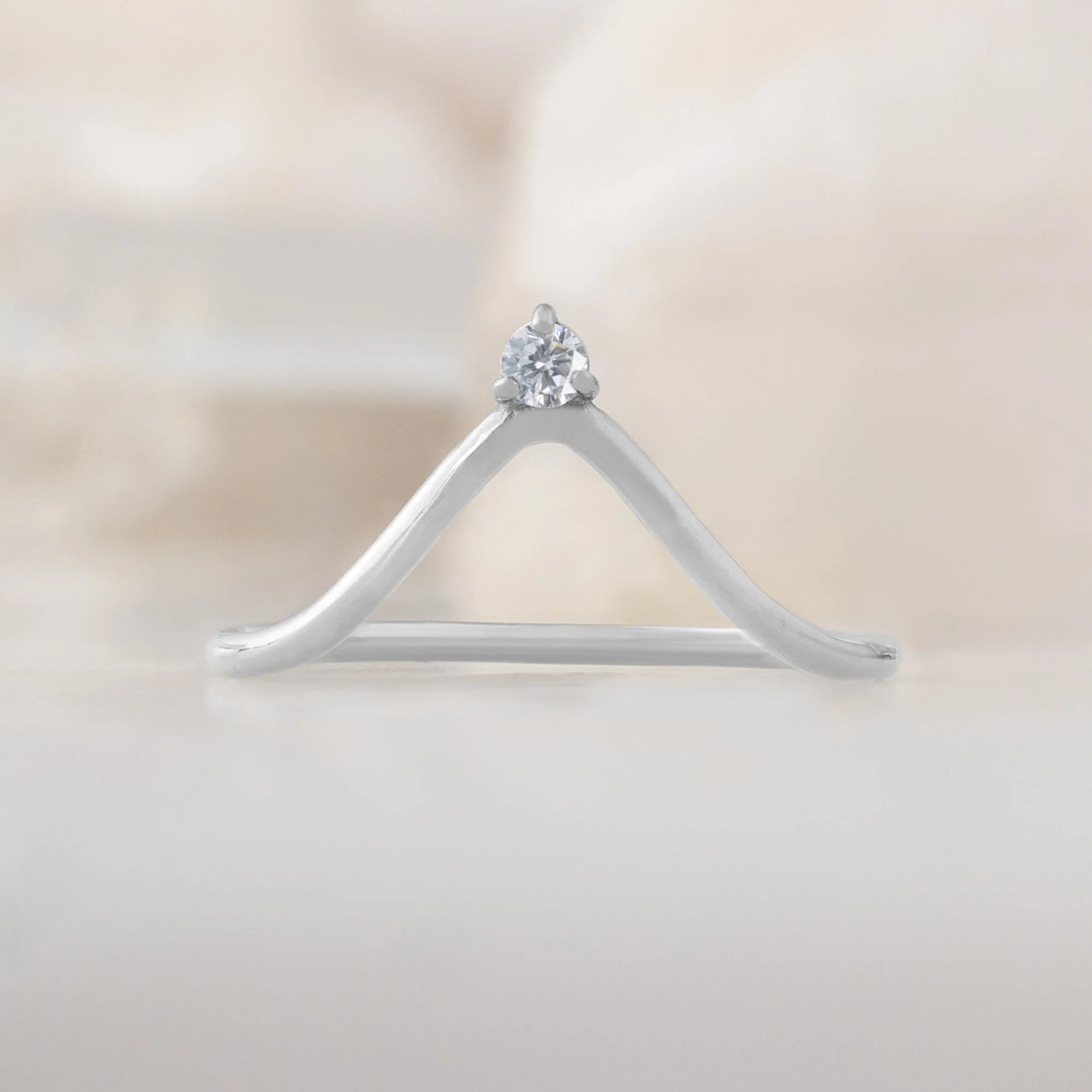 White Diamond Crown Stacking Band | Yellow, Rose or White Gold - Image 6