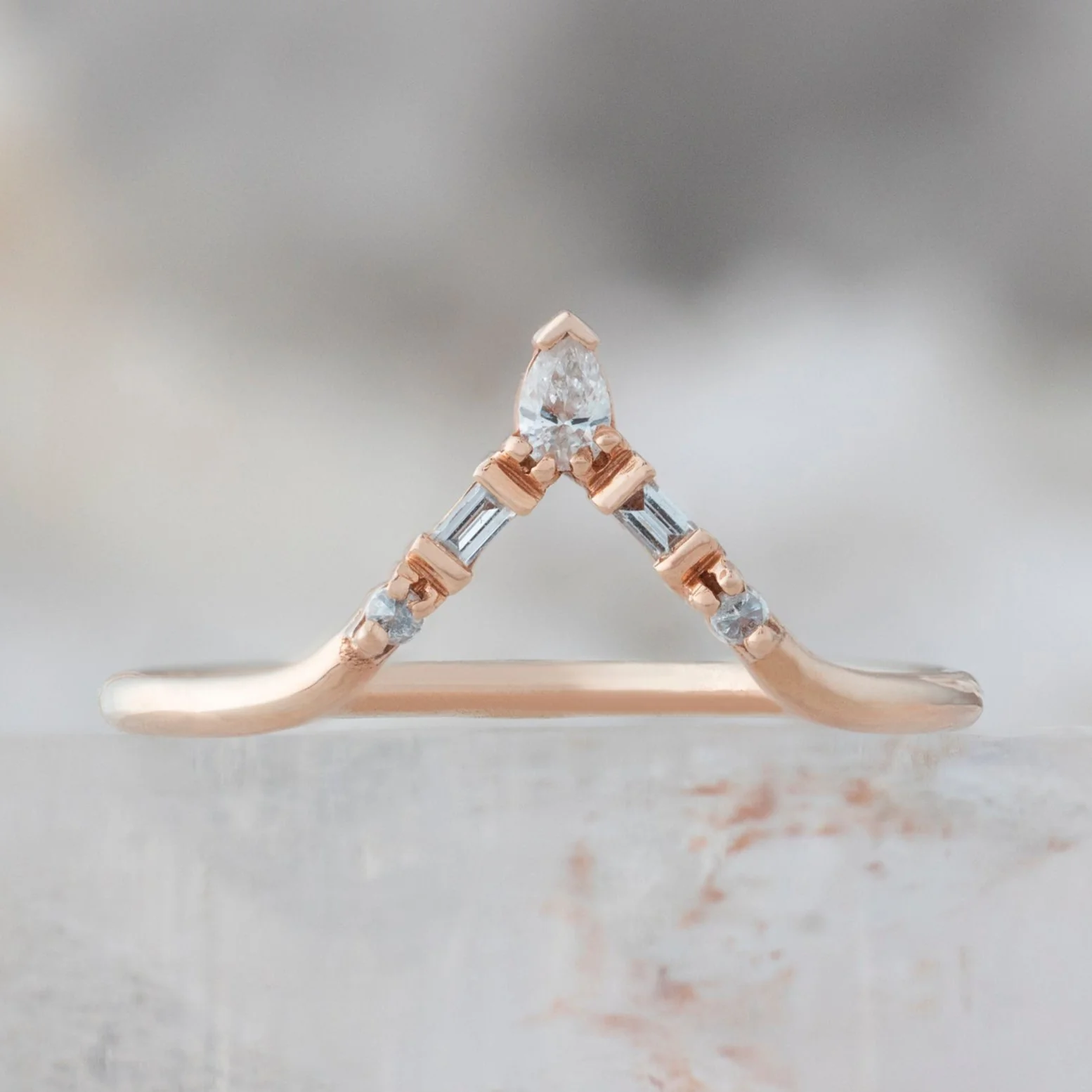 White Diamond Tiara Stacking Band | Yellow, Rose or White Gold - Image 4